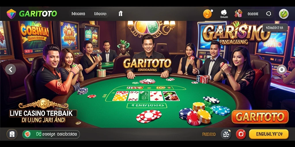 Screenshot gameplay GARITOTO dalam suasana Live Casino yang menegangkan.