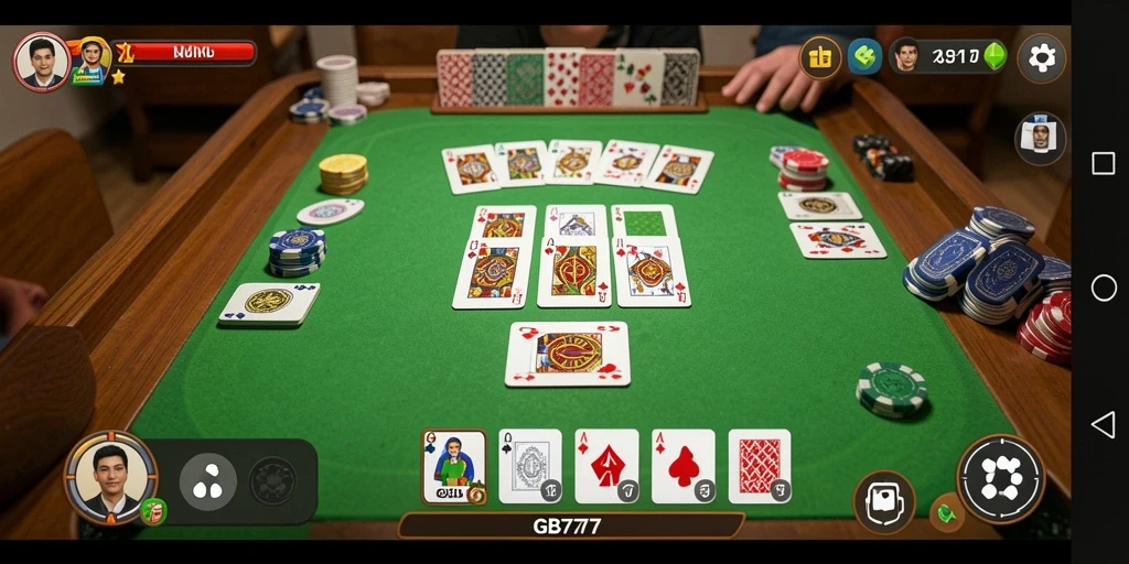 Gameplay seru Gaple di GB777 dengan antarmuka yang menarik.