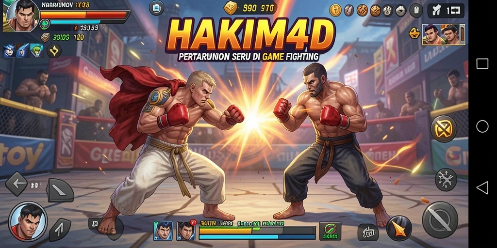 Tangkapan layar gameplay HAKIM4D yang memukau saat pertarungan.