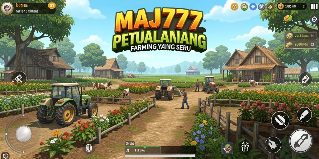 Screenshot gameplay MAJ777 menampilkan aktivitas bertani yang seru.