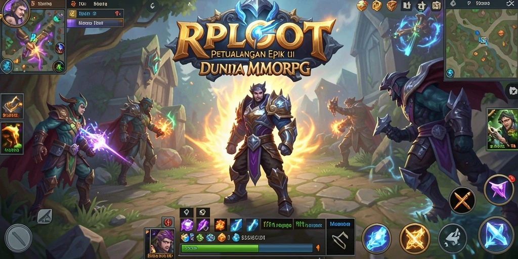 Screenshot menunjukkan aksi epik dalam RPLOOT dengan pertarungan seru di dunia MMORPG.