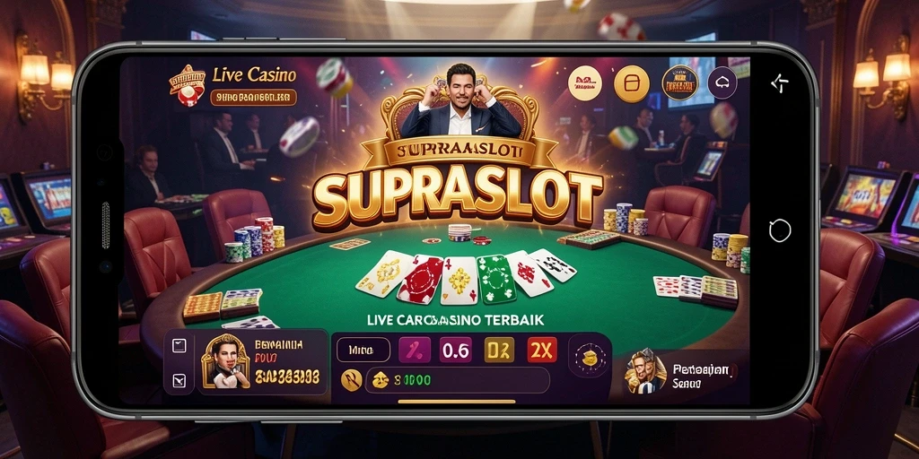 Tampilan gameplay SUPRASLOT dengan dealer langsung yang menarik.