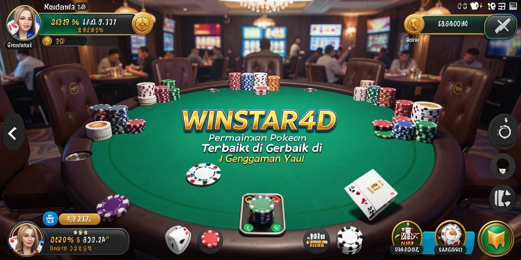 Gambaran gameplay seru dalam aplikasi Poker WINSTAR4D.